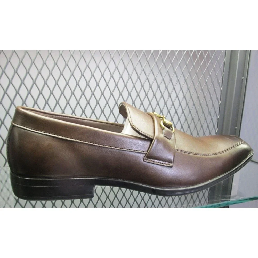 Alberto Fellini Men’s Slip‑On Loafers Size 12 Brown Horsebit Dress Shoes NIB